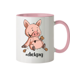 Tasse - "dickpig" - Zweifarbig - Schweinchen's Shop - Tassen - Altrosa / 330ml