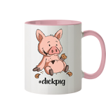 Tasse - "dickpig" - Zweifarbig - Schweinchen's Shop - Tassen - Altrosa / 330ml