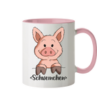 Tasse - "Schweinchen" - Zweifarbig - Schweinchen's Shop - Tassen - Altrosa / 330ml