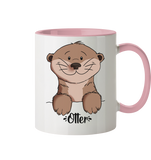 Tasse - "Otter" - Zweifarbig - Schweinchen's Shop - Tassen - Altrosa / 330ml