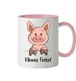 Tasse - "Kleines Ferkel" - Zweifarbig - Schweinchen's Shop - Tassen - Altrosa / 330ml