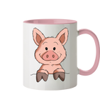 Tasse - Schweinchen - Zweifarbig - Schweinchen's Shop - Tassen - Altrosa / 330ml