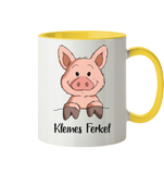 Tasse - "Kleines Ferkel" - Zweifarbig - Schweinchen's Shop - Tassen - Hellgelb / 330ml