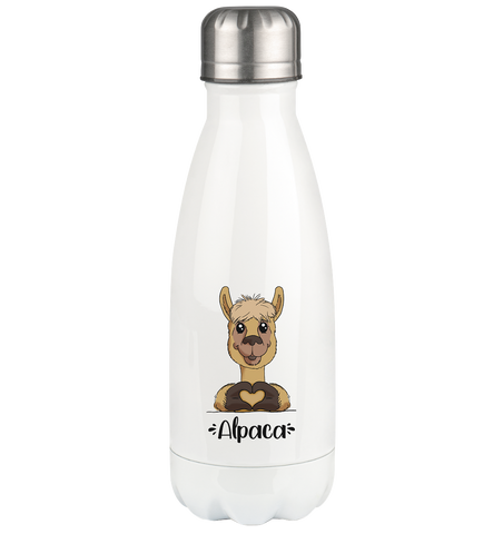 Herz Alpaka - Thermoflasche 350ml - Schweinchen's Shop - Trinkgefäße - White / 350ml