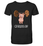 "Ferkules" - V-Neck Shirt - Schweinchen's Shop - V-Neck Shirts - Black / S