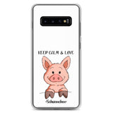 Samsung-Handyhülle - "Keep Calm" - weiß - Schweinchen's Shop - Samsung Galaxy S10+