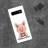 Samsung-Handyhülle - "Herz Schweinchen" - Weiß - Schweinchen's Shop - Samsung Galaxy S10+
