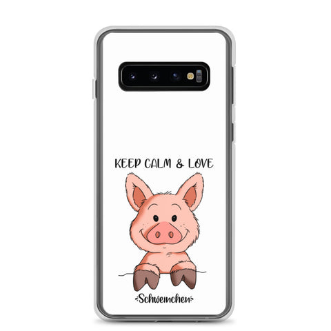 Samsung-Handyhülle - "Keep Calm" - weiß - Schweinchen's Shop - Samsung Galaxy S10