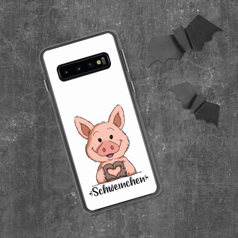 Samsung-Handyhülle - "Herz Schweinchen" - Weiß - Schweinchen's Shop - Samsung Galaxy S10