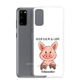 Samsung-Handyhülle - "Keep Calm" - weiß - Schweinchen's Shop -