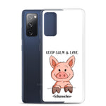 Samsung-Handyhülle - "Keep Calm" - weiß - Schweinchen's Shop -