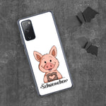 Samsung-Handyhülle - "Herz Schweinchen" - Weiß - Schweinchen's Shop - Samsung Galaxy S20 FE