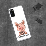 Samsung-Handyhülle - "Herz Schweinchen" - Weiß - Schweinchen's Shop - Samsung Galaxy S20