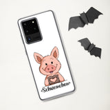Samsung-Handyhülle - "Herz Schweinchen" - Weiß - Schweinchen's Shop -