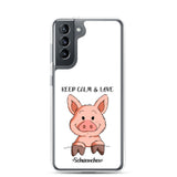 Samsung-Handyhülle - "Keep Calm" - weiß - Schweinchen's Shop - Samsung Galaxy S21