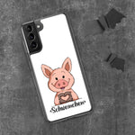 Samsung-Handyhülle - "Herz Schweinchen" - Weiß - Schweinchen's Shop - Samsung Galaxy S21 Plus