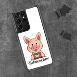 Samsung-Handyhülle - "Herz Schweinchen" - Weiß - Schweinchen's Shop - Samsung Galaxy S21 Ultra